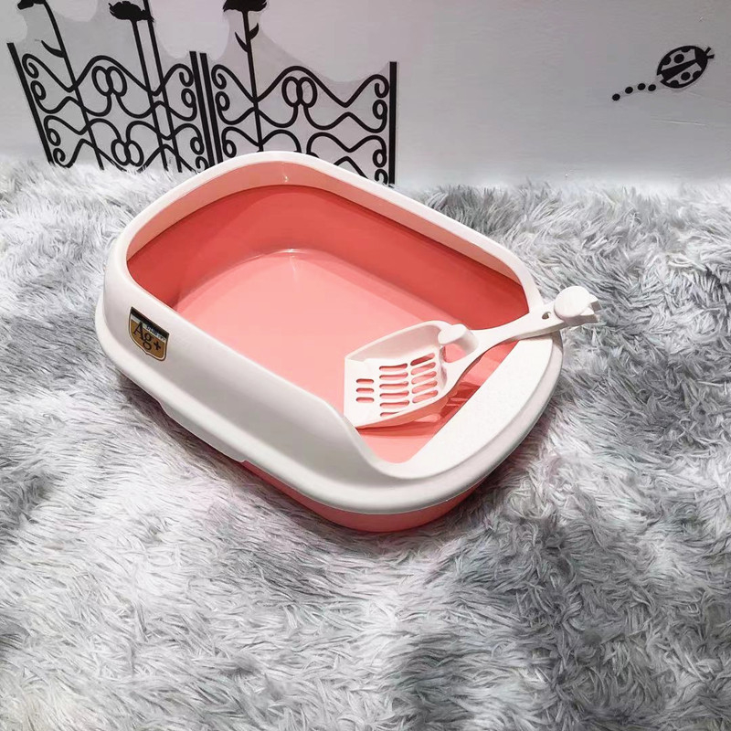 Plastična kutija za mačji šljunak s poluzatvorenim dizajnom, protiv rasipanja, uključuje lopaticu