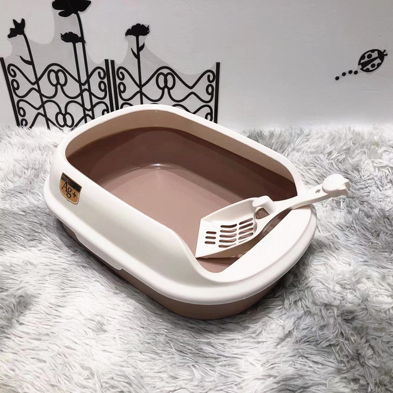 Plastična kutija za mačji šljunak s poluzatvorenim dizajnom, protiv rasipanja, uključuje lopaticu