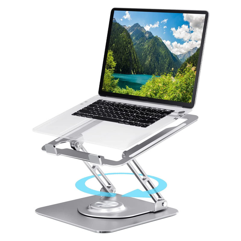 Stalak za prijenosno računalo od aluminijske legure, 360° rotirajući, sklopivi stolni držač za tablet – Model F147, 840 g