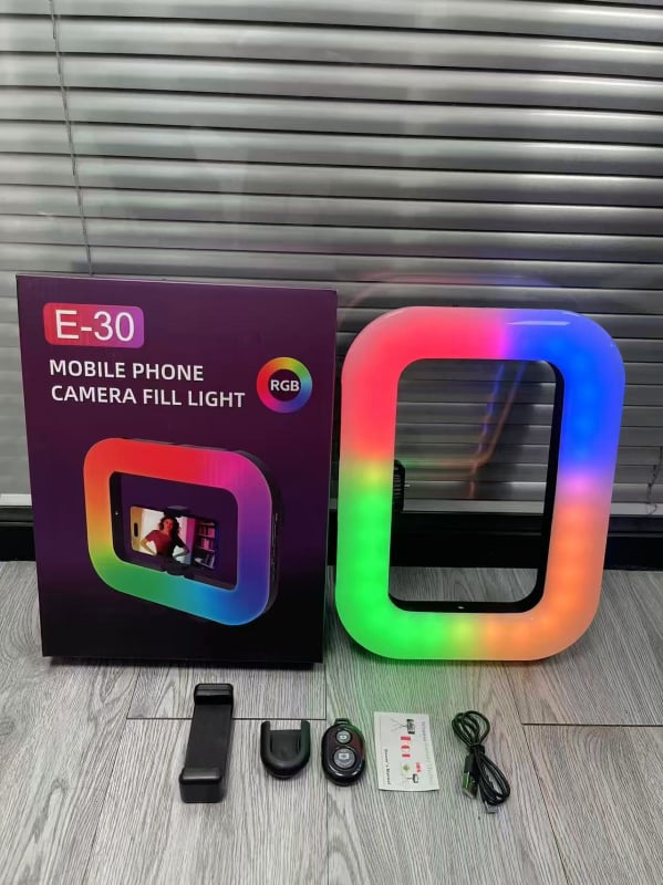 E300 LED kružno svjetlo za vanjsku prijenos uživo – prijenosno dopunsko svjetlo za fotografiju, snaga ispod 10W, Type-C napajanje