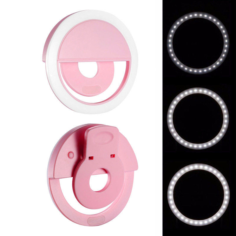 LED rasvjeta za dopunu za mobitel, mini prijenosna kružna selfie svjetiljka s ugrađenom baterijom, ručna uporaba, 5V, ispod 10W, model 0055