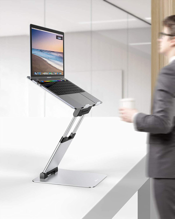 Suport pentru laptop din aliaj de aluminiu, reglabil, pliabil, ridicare pe birou, Model AS018