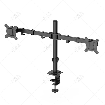 Διπλός βραχίονας βάσης οθόνης για επιτραπέζιο υπολογιστή με βραχίονες ανύψωσης, συμβατό με VESA 75×75 ή 100×100, κατασκευή από χάλυβα ψυχρής έλασης, βάρος 2,4–3,3 kg, PM monitor stand.