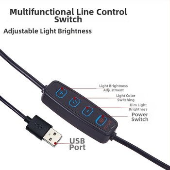 Φωτιστικό LED δαχτυλιδιού για φωτογραφία με βάση για κινητό και τρίποδο, φορητό, 2700K, ρυθμιζόμενη φωτεινότητα και θερμοκρασία χρώματος