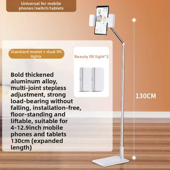 Suport de podea pentru tabletă și telefon pentru streaming live, pliabil, telescopic, reglabil la infinit, pentru filmări de sus și ecrane verticale