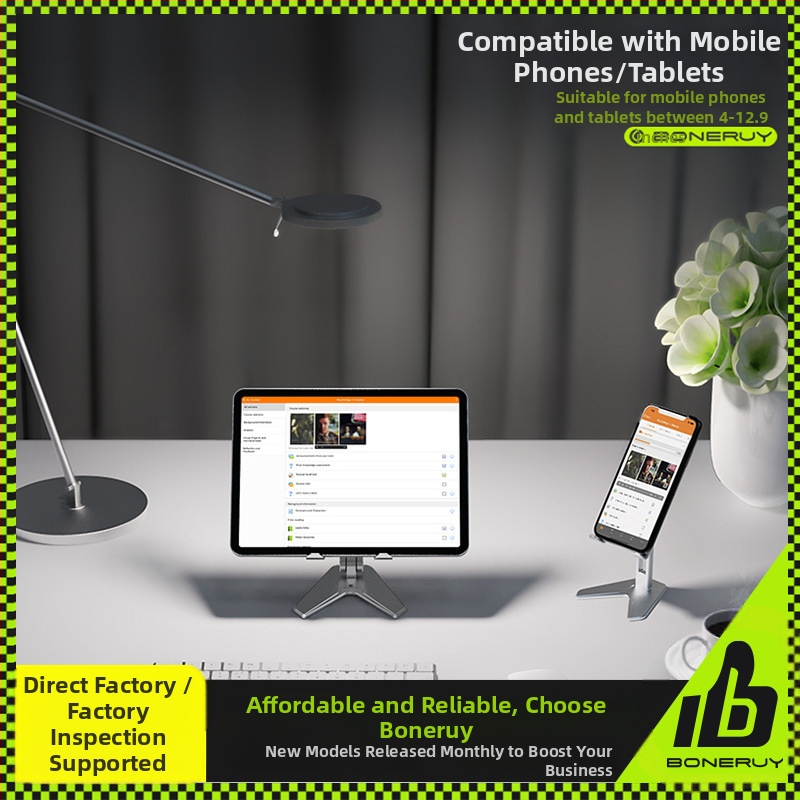 Suport pentru telefon și tabletă din aliaj de aluminiu, cu mecanism de ridicare pliabil, rotativ, 177 g, compatibil cu dispozitive Apple