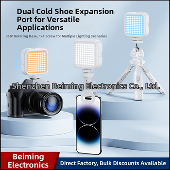 Lumină de umplere compactă pentru DSLR și smartphone, iluminare RGB, temperatură de culoare reglabilă 2500–9900K, 5W putere, alimentare 5V, manevrabilă în mână, pentru live streaming, filmare și selfie