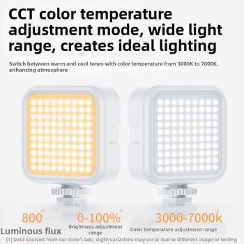 Lumină de umplere compactă pentru DSLR și smartphone, iluminare RGB, temperatură de culoare reglabilă 2500–9900K, 5W putere, alimentare 5V, manevrabilă în mână, pentru live streaming, filmare și selfie