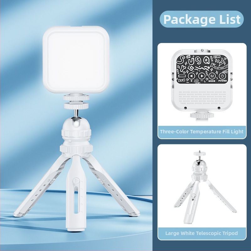 Lumină de umplere compactă pentru DSLR și smartphone, iluminare RGB, temperatură de culoare reglabilă 2500–9900K, 5W putere, alimentare 5V, manevrabilă în mână, pentru live streaming, filmare și selfie
