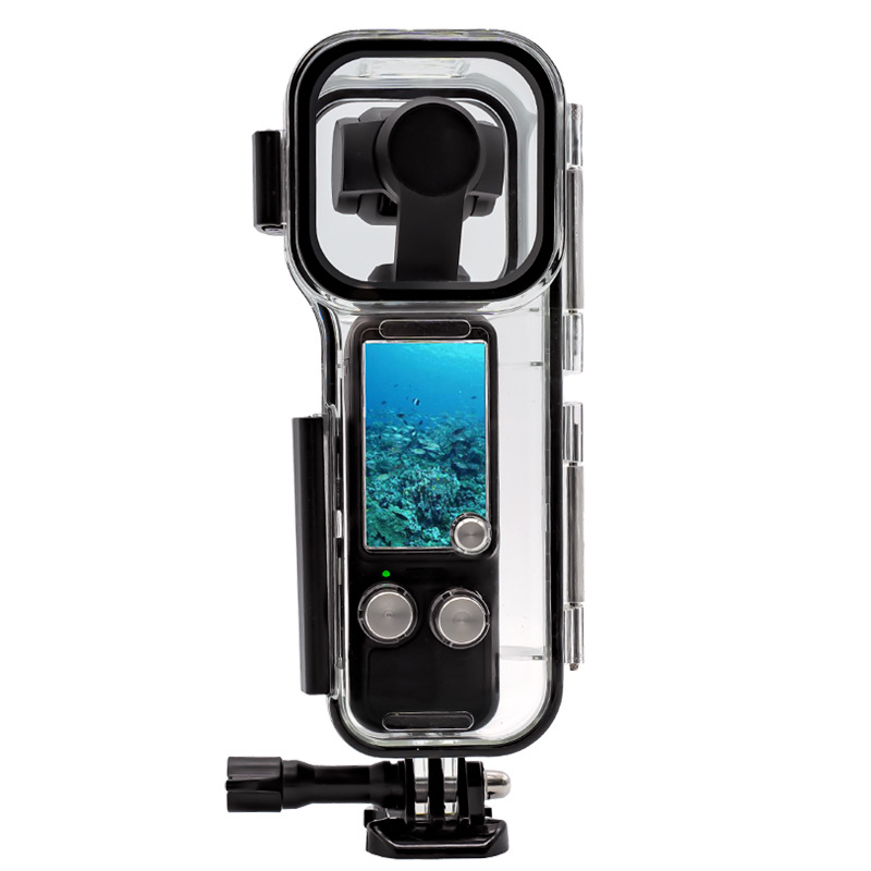 Vodootporan zaštitni kućište za Osmo Pocket 3, kaljeno staklo, kompatibilno s pocket3, s tiskanim logotipom (Model: pocket3 waterproof shell; Kompatibilnost: pocket3; Materijal: kaljeno staklo; Ispis logotipa: Da)