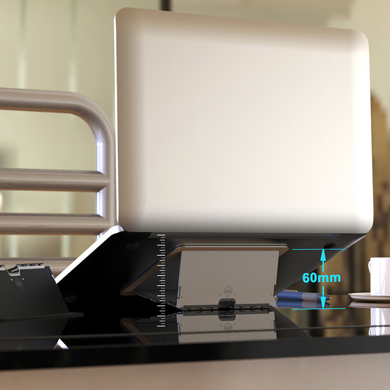 Suport portabil pentru laptop, pliat — aliaj de aluminiu, reglaj bidirecțional, tip ridicare, model ZJ-1, utilizare generală