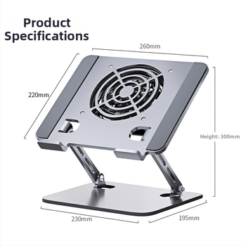 Suport pentru laptop cu bază din oțel carbon, liftabil pentru răcire îmbunătățită - Nulan, Modelul 21, Greutate 1,3 kg