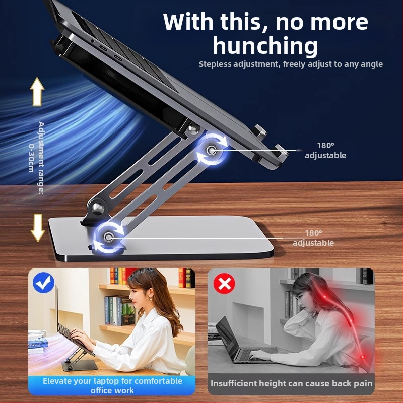 Suport pentru laptop cu bază din oțel carbon, liftabil pentru răcire îmbunătățită - Nulan, Modelul 21, Greutate 1,3 kg