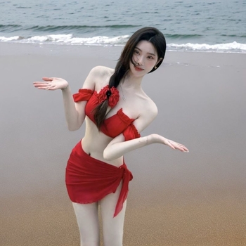 Canan Разделен дамски бански костюм със подплънки в чашките, висока талия, без гръб