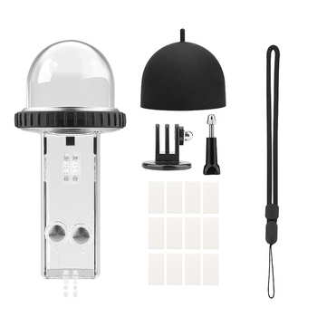 Brdrc Carcasă de protecție pentru scufundări DJI Osmo Pocket 3, adâncime 40 m, carcasă din PC, 190 g, include husă rezistentă la apă, curea de mână, bază adaptor 1/4 inch, șurub lung, 12 foi anti-fog