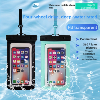 Vanjska vodootporna futrola za telefon za aktivnosti na otvorenom – s dodirnim zaslonom, PVC materijal, prozirni unutarnji džep, podržava mobilni telefon