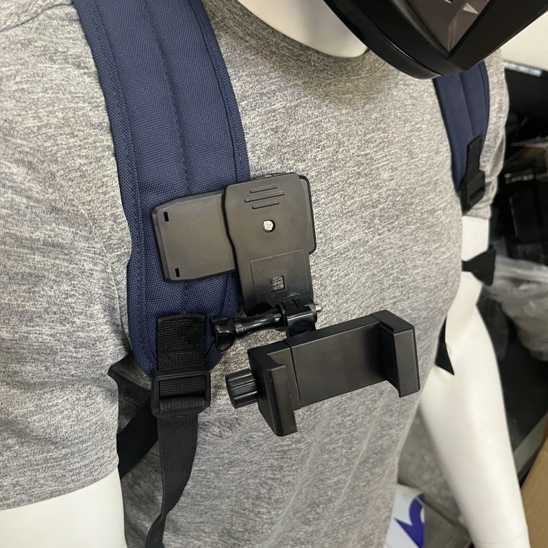 Klip za telefon na ruksak – fiksno snimanje, POV vožnja, GP137, ABS