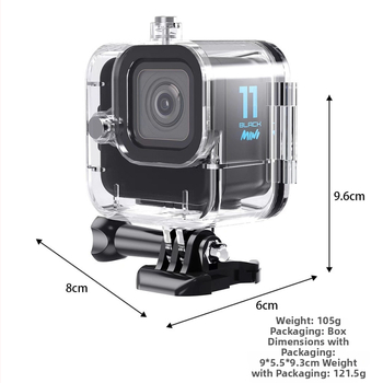 GoPro Hero11 MINI vodotesný ochranný kryt, kompatibilný, 60 m hĺbka, ekologický polykarbonát