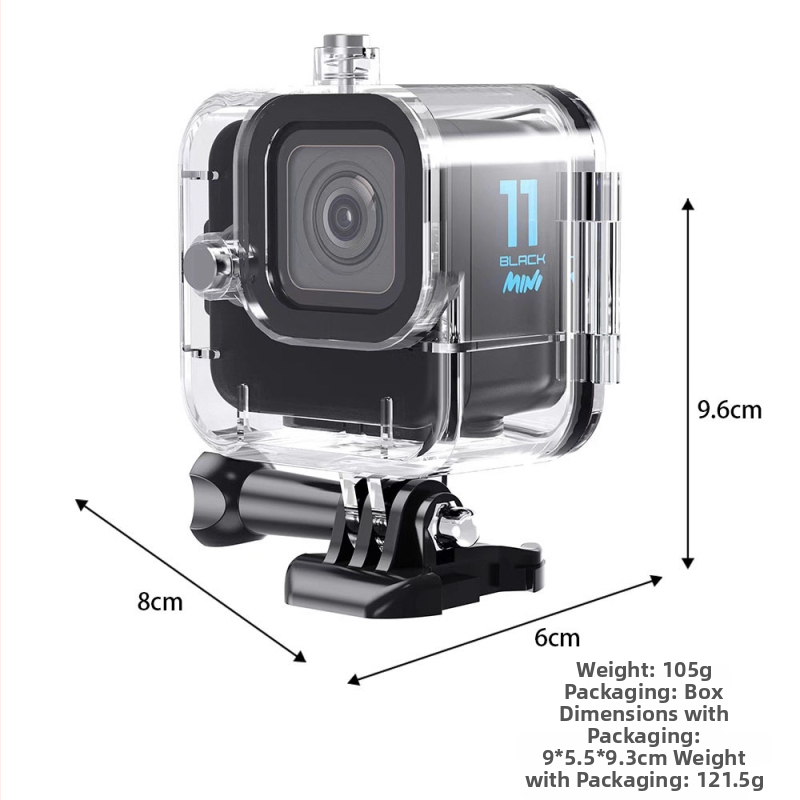 GoPro Hero11 MINI vodotesný ochranný kryt, kompatibilný, 60 m hĺbka, ekologický polykarbonát