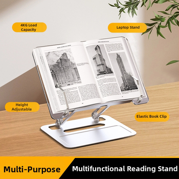 Stojan na čítanie do stola, skladací a výškovo nastaviteľný, z hliníkovej zliatiny a akrylu, model Z69, univerzálny pre knihy a tablety