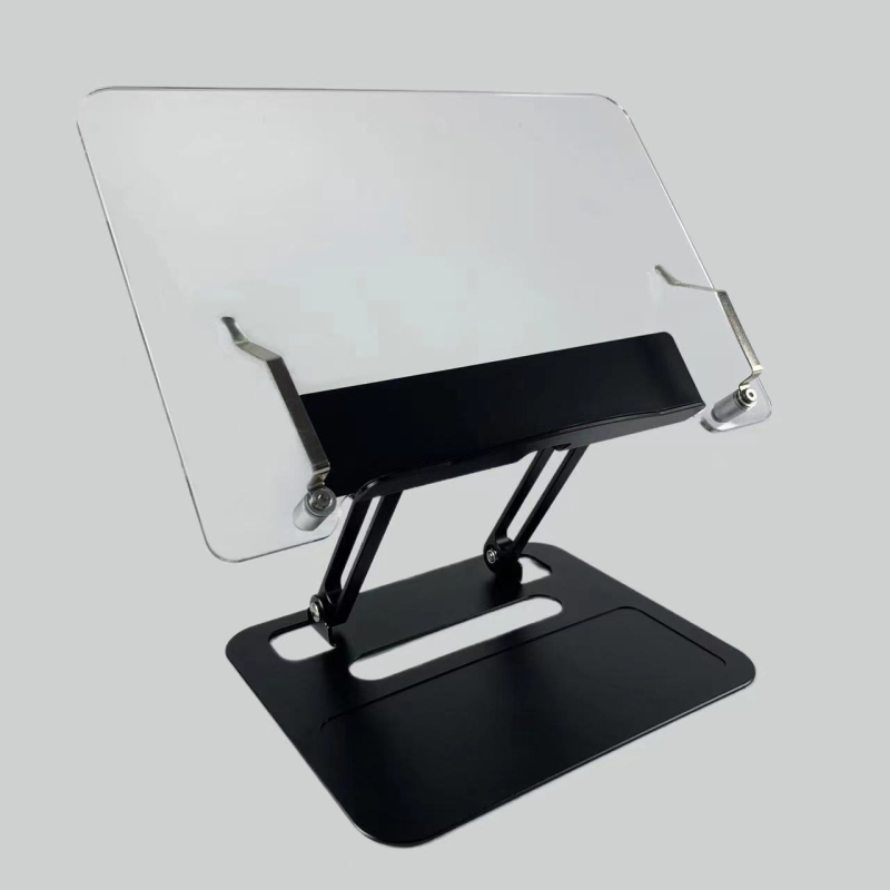 Stojan na čítanie do stola, skladací a výškovo nastaviteľný, z hliníkovej zliatiny a akrylu, model Z69, univerzálny pre knihy a tablety