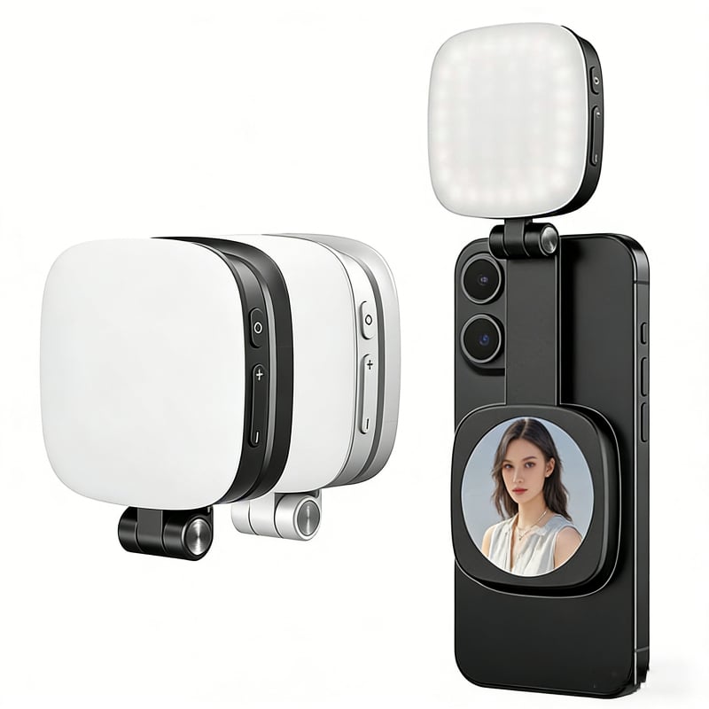LED osvjetljenje za dopunu za pametne telefone s tri temperature boje, ogledalo za fotografiranje, prijenosno sklopivo džepno svjetlo s integriranom baterijom