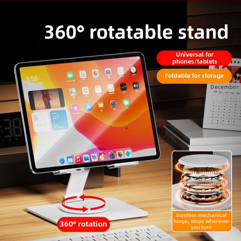 Držač za tablet — sladak zeko s izrezom za odvodenje topline, 360° rotacija, kompatibilan s iPad/iPhone, težina 285 g