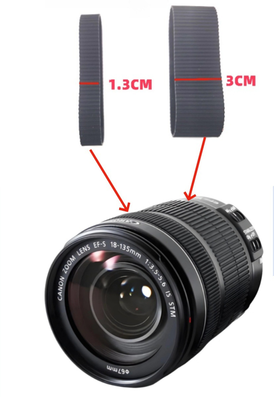 Gumeni prsten za objektiv Canon 18-135 STM i poklopac (Model: 18-135; OEM proizvodnja; Pakiranje: 1 komad; Na tržištu 2025)