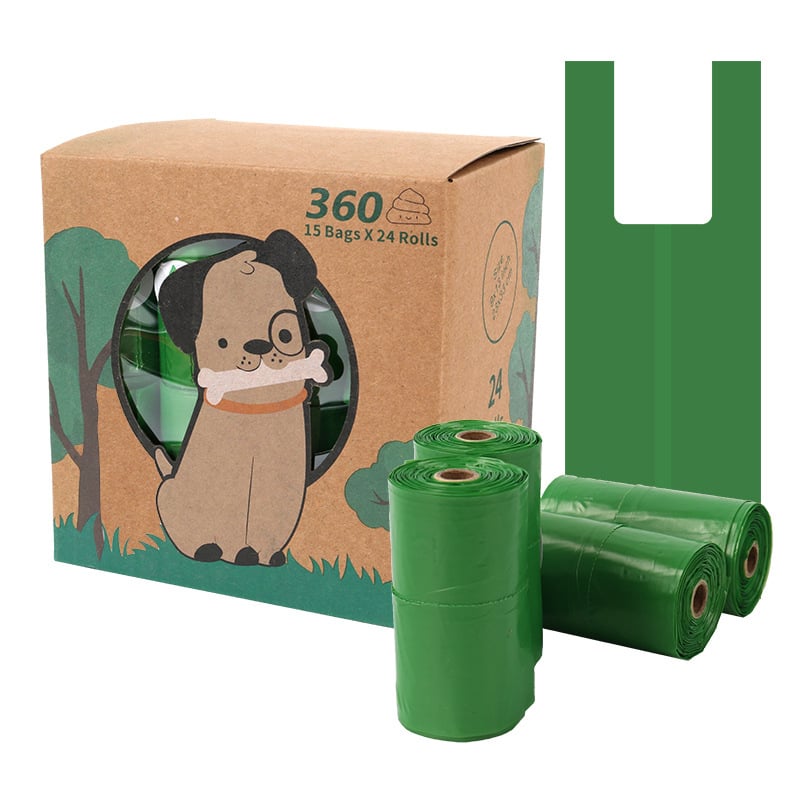 Biodegradable egyszínű háziállat-hulladék zacskók, folyamatos tekercsben, macskaalomhoz és kutyapiszokhoz, PLA anyagból