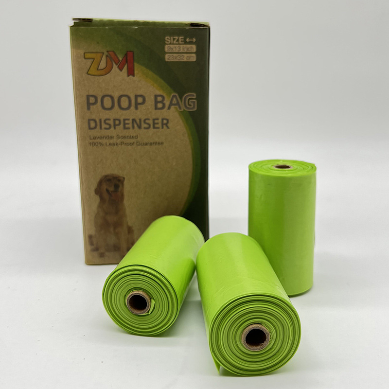 Biodegradálható kutyapisziszsákok dobozos csomagolásban, logónyomható, hordozható ürülékgyűjtő zacskók