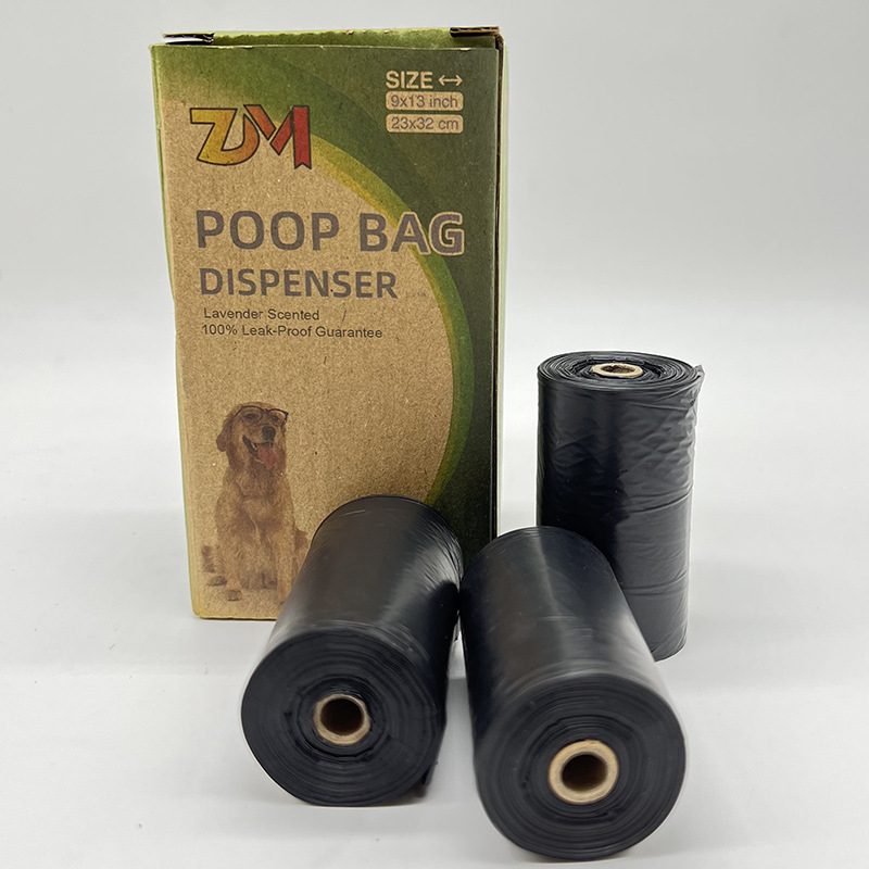 Biodegradálható kutyapisziszsákok dobozos csomagolásban, logónyomható, hordozható ürülékgyűjtő zacskók