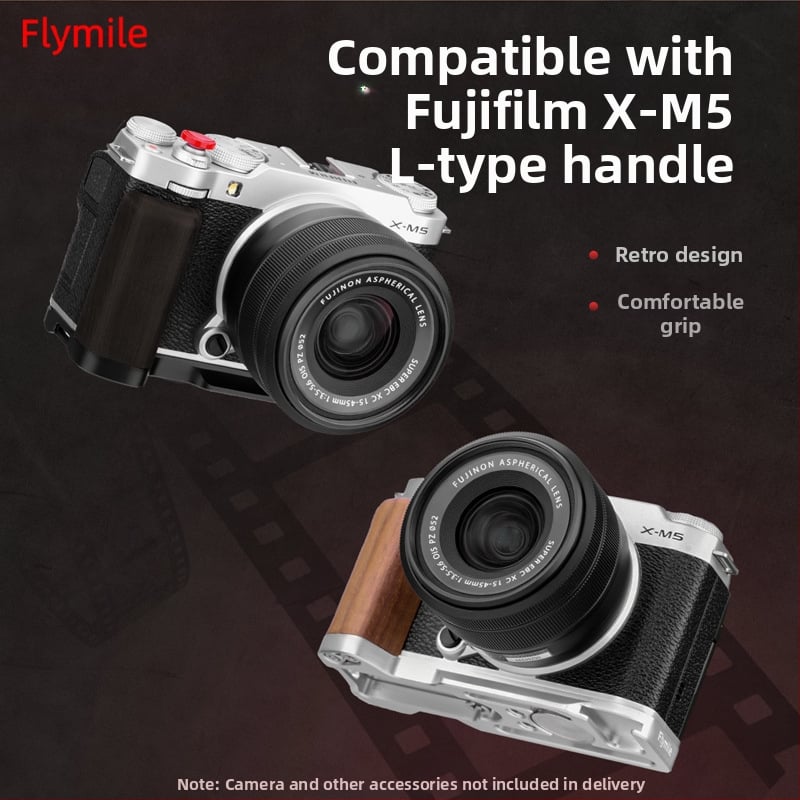 Vienos rankos laikiklis Fuji X-M5 kamerai – L formos rankena su šaltojo kištuku Fly023_1