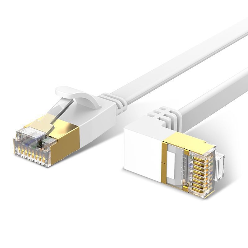 Cablu Ethernet Cat6 plat cu cot de 90°, conductoare din cupru, viteză Gigabit