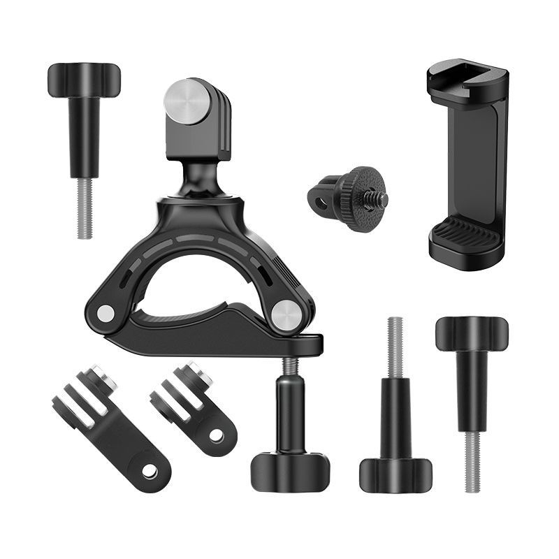 Wadeu GP-05 Suport pentru bicicletă, pentru telefon, universal GoPro și DJI Action Cameras – ABS + oțel inoxidabil, clemă robustă, logo tipărit