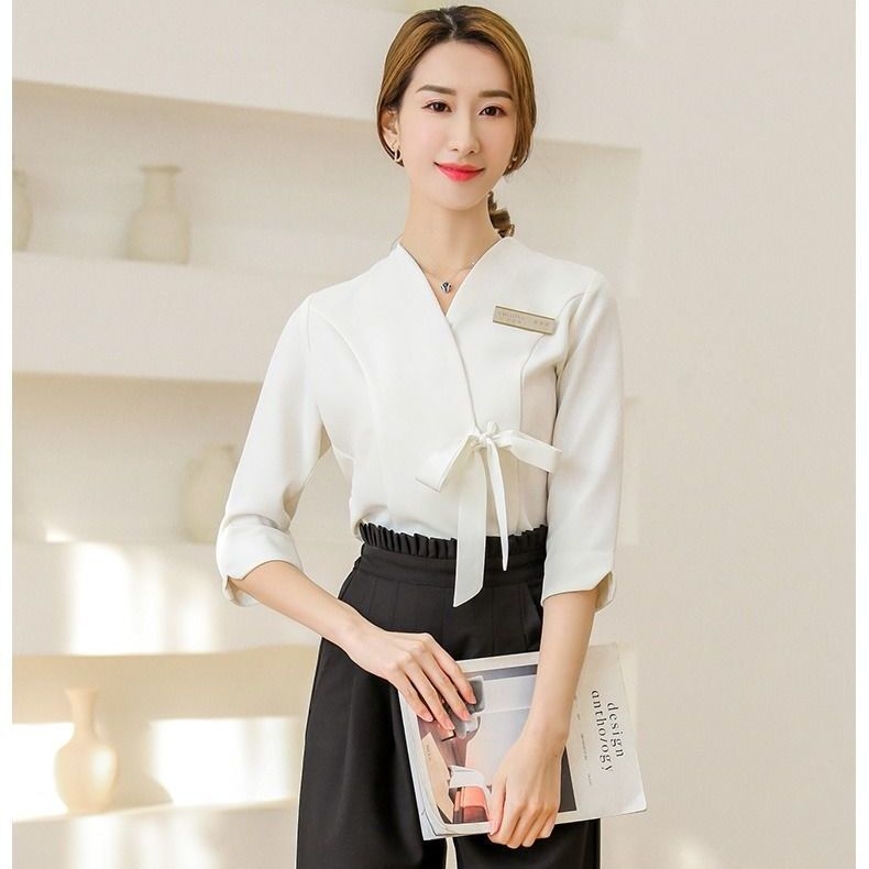 Unisex pracovné odevy pre terapeutov zdravia a krásy – Vysoká kvalita salónu starostlivosti o pokožku, SPA terapia nô; Anti-Radiation; Chenille tkanina so Spandexom; päťbodové nohavice