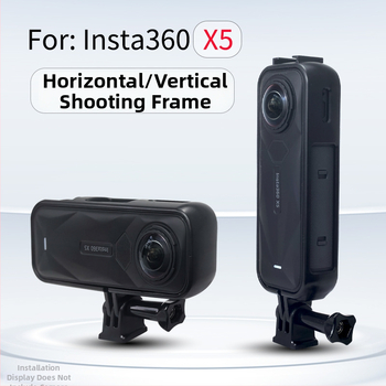 Rozšírený rám ochranné puzdro pre Insta360 X5, pre horizontálne/vertikálne snímanie, odolný voči škrabnutiam a pádovým (ABS; rám + adaptér + skrutková tyč; Kompatibilný model: Insta360 X5)