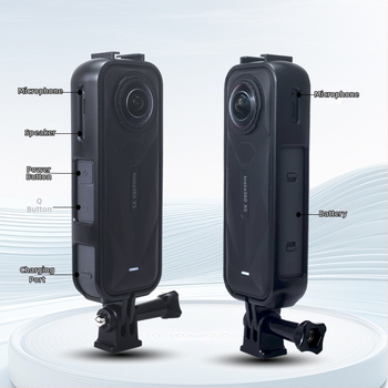 Rozšírený rám ochranné puzdro pre Insta360 X5, pre horizontálne/vertikálne snímanie, odolný voči škrabnutiam a pádovým (ABS; rám + adaptér + skrutková tyč; Kompatibilný model: Insta360 X5)