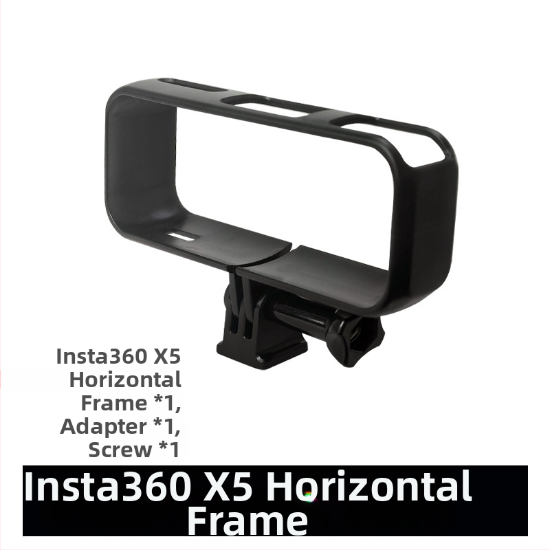 Rozšírený rám ochranné puzdro pre Insta360 X5, pre horizontálne/vertikálne snímanie, odolný voči škrabnutiam a pádovým (ABS; rám + adaptér + skrutková tyč; Kompatibilný model: Insta360 X5)