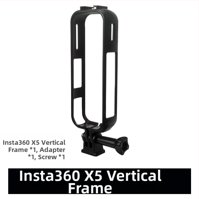 Rozšírený rám ochranné puzdro pre Insta360 X5, pre horizontálne/vertikálne snímanie, odolný voči škrabnutiam a pádovým (ABS; rám + adaptér + skrutková tyč; Kompatibilný model: Insta360 X5)