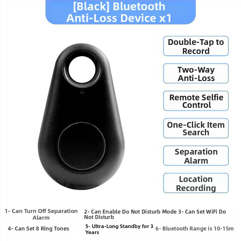 Έξυπνη Bluetooth συσκευή κατά της απώλειας για μπρελόκ — Διπλής κατεύθυνσης εύρεση, συναγερμός-εντοπιστής, κλιπ για το τηλέφωνο