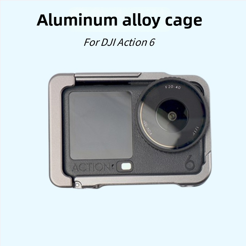 Kit de fotografie de stradă din aluminiu pentru Dji Action6, cu husă protecție și cușcă metalică pentru cameră