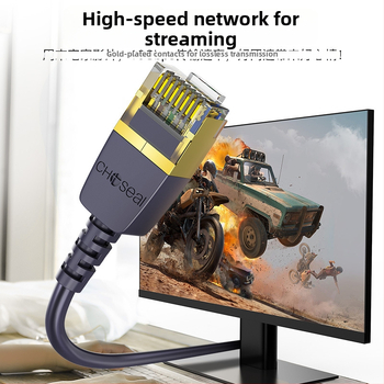 Akihabara CAT6A UTP neekranovaný sieťový kábel, 10 Gbps, kruhový tenký kábel, Plug-and-Play
