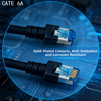 CAT6 Ethernet kabelis - Gigabitinis 1000 Mbps, skirtas nešiojamam/ maršrutizatoriui/ PC, namų/ biuro tinklo kabeliavimui, darbinė temperatūra -20…60°C