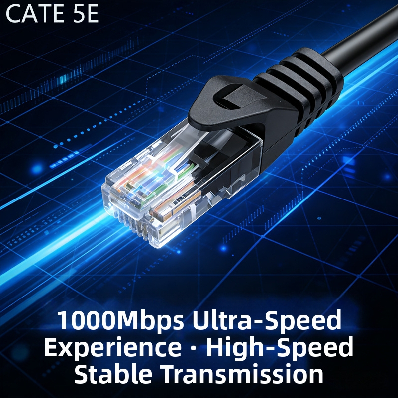 CAT6 Ethernet kabelis - Gigabitinis 1000 Mbps, skirtas nešiojamam/ maršrutizatoriui/ PC, namų/ biuro tinklo kabeliavimui, darbinė temperatūra -20…60°C