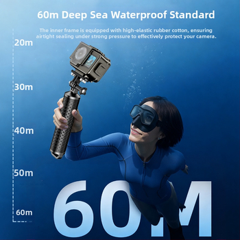 Carcasă de cameră etanșă din aluminiu pentru DJI Action4/5 Pro – SF-15004, material: aliaj de aluminiu + sticlă temperată, greutate 0,15 kg