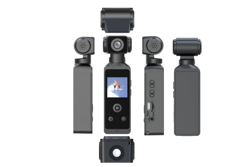 Κάμερα τσέπης 5K με σταθεροποίηση εικόνας, 1.3" LCD, αποθήκευση σε κάρτα TF, μπαταρία περίπου 1.5 ώρα, κλιπ για το χέρι