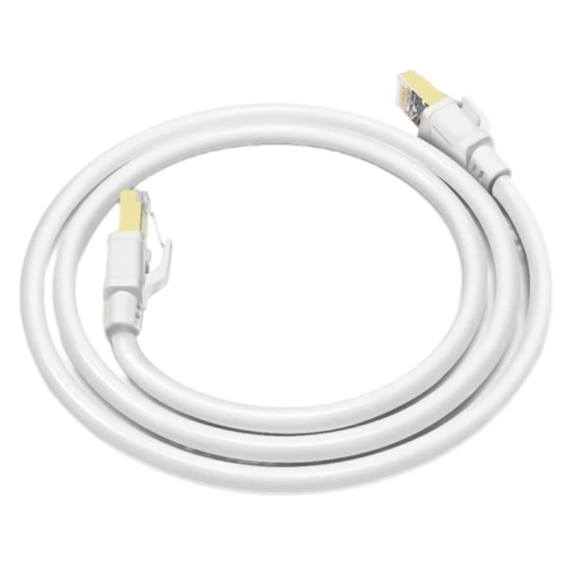 D-Sunty Cat8 Ethernet kabelis – (grynas vario laidininkas; dvigubo skydimo; apsaugotos RJ45 jungtis; aplinkai draugiška PVC išorė)