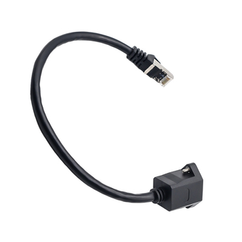 Apsaugotas RJ45 Cat5e tinklo plėtiklio kabelis, vyras–moteris, su fiksuotomis ausimis