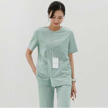 Unisex chirurgický scrub top s piatimi štvrťrami rukávmi a rohovými rukávmi, Chenille-Spandex textília (70–80%), radiačná ochrana, dĺžka 50–65 cm, jar 2025