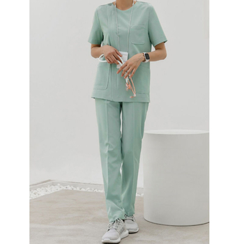 Unisex chirurgický scrub top s piatimi štvrťrami rukávmi a rohovými rukávmi, Chenille-Spandex textília (70–80%), radiačná ochrana, dĺžka 50–65 cm, jar 2025